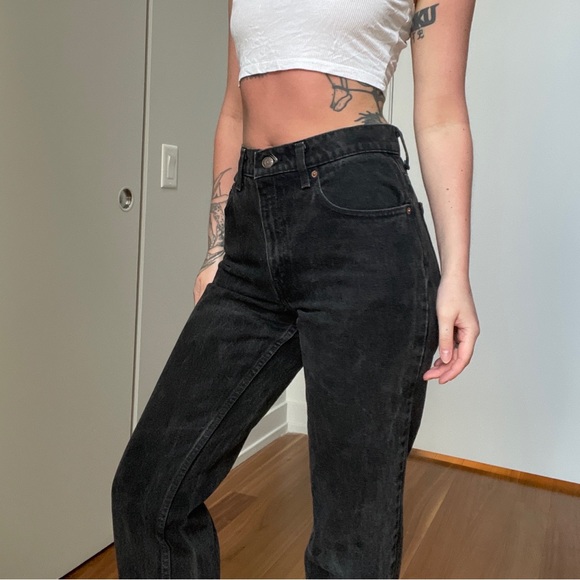 Classic Vintage Black Jeans 505 LONG - Picture 4 of 9